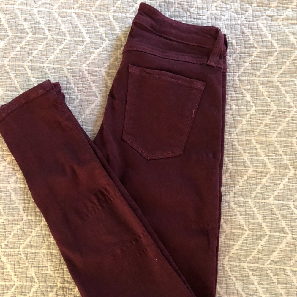 Just Black maroon skinny jeans size 25